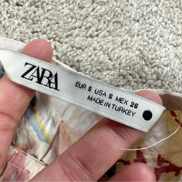 Zara Ecru Floral Babydoll Dress Multicolor Tiered Swingy Boho Bloggers Fave S - Picture 11 of 16